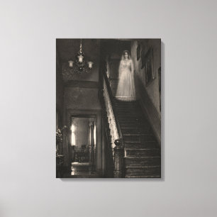 Vintage Haunted House Paranormal Apparition Canvas Print