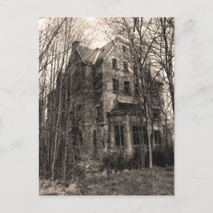 Vintage Haunted House Real Photo Halloween Postcard