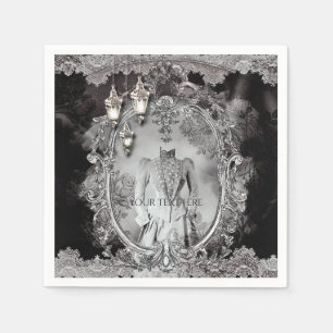 Vintage Haunted Lady Halloween Costume Party Napkin