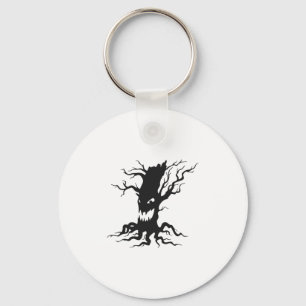 Vintage Haunted tree Halloween Key Ring
