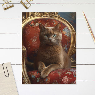 Vintage Havana Cat Portrait Regal Painting Postcard