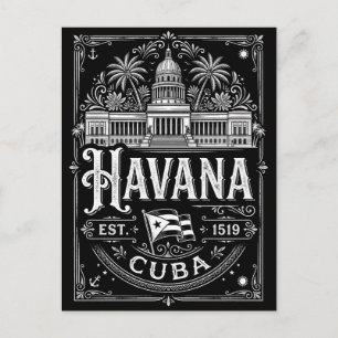Vintage Havana Cuba Cuban Travel Heritage Postcard
