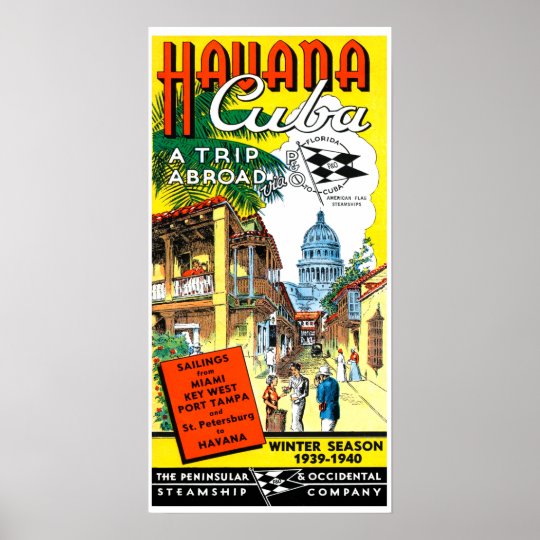 havana vintage travel poster
