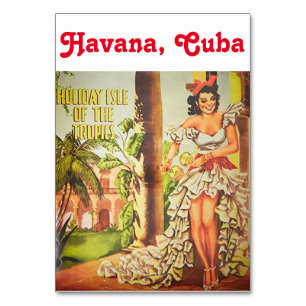 Vintage Havana nights tablecard Table Number