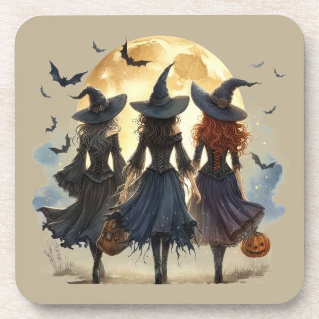 Vintage Have a Bewitching Halloween Coaster (Front)