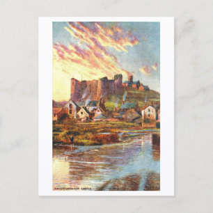 Vintage Haverfordwest Castle in Wales Postcard