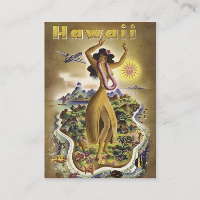 Vintage Hawaii 2 Business Card (Front)