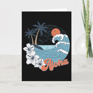 Vintage Hawaii Aloha State Hawaiian Beach Surfing Card