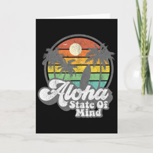 Vintage Hawaii Aloha State Hawaiian Beach Surfing  Card