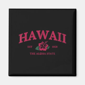 Vintage hawaii aloha state hibiscus flower summer magnet