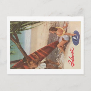 Vintage Hawaii Beach Postcard