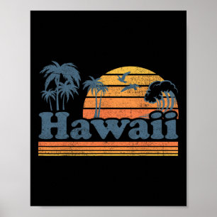 Vintage Hawaii Beach Summer Surfing Hawaiian Surf Poster