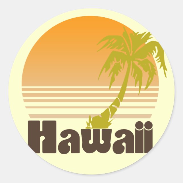 Vintage Hawaii Classic Round Sticker (Front)