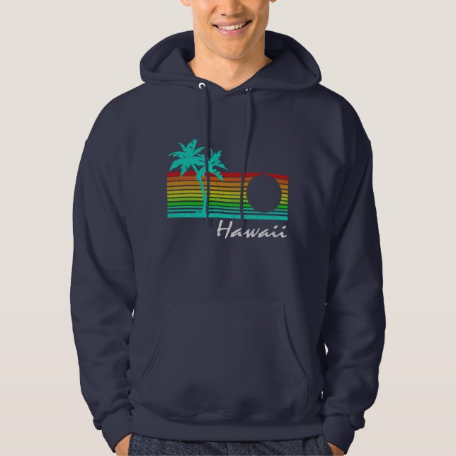 Vintage Hawaii - Distressed Design Hoodie (Front)