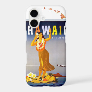 Vintage Hawaii Hula Art Hawaiian Islands Map