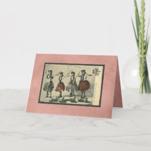 Vintage Hawaii Hula Dancers Card-All Occasion Card