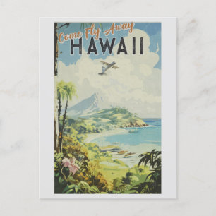 Vintage Hawaii Island Retro Travel Postcard