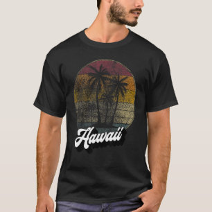Vintage Hawaii Palm Tree Retro Sunset Hawaiian Sur T-Shirt