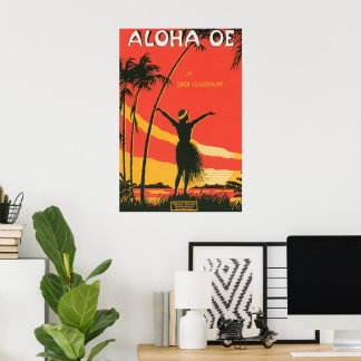 Vintage Hawaii Queen Liliuokalani Poster