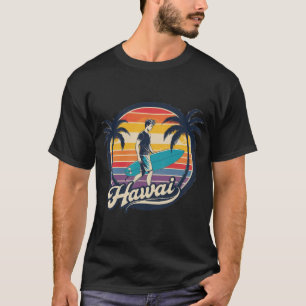 Vintage Hawaii Surfing Retro Sunset Aesthetic T-Shirt