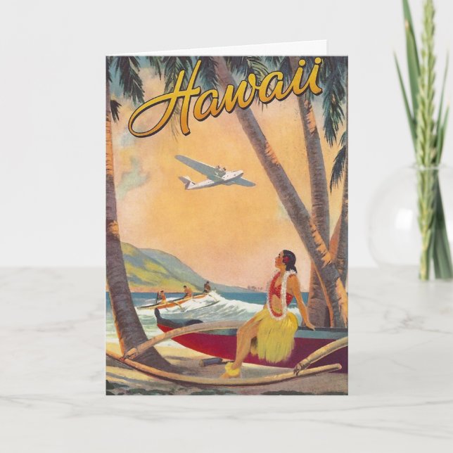 Vintage Hawaii Travel Card (Front)