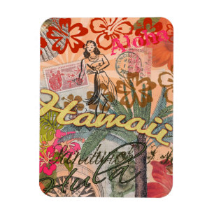 Vintage Hawaii Travel Colourful Hawaiian Tropical Magnet