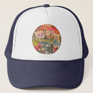 Vintage Hawaii Travel Colourful Hawaiian Tropical Trucker Hat