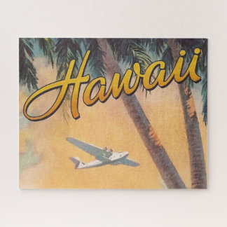 Vintage Hawaii Travel Illustration Art Jigsaw Puzzle