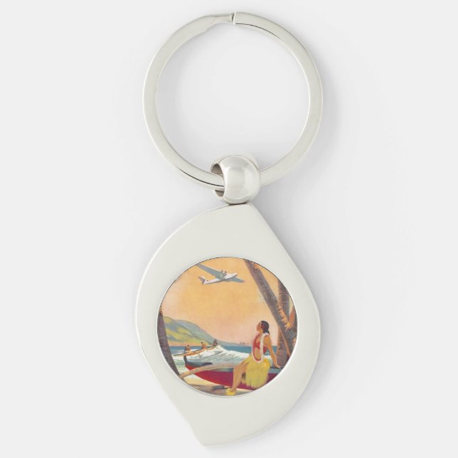 Vintage Hawaii Travel Key Ring (Front)