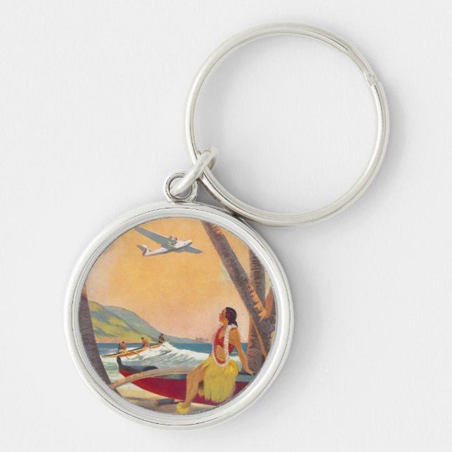 Vintage Hawaii Travel Key Ring (Front)