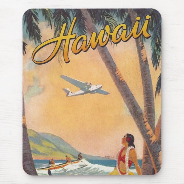 Vintage Hawaii Travel Mouse Mat (Front)