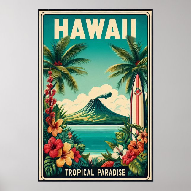 Vintage Hawaii Travel Poster (Front)