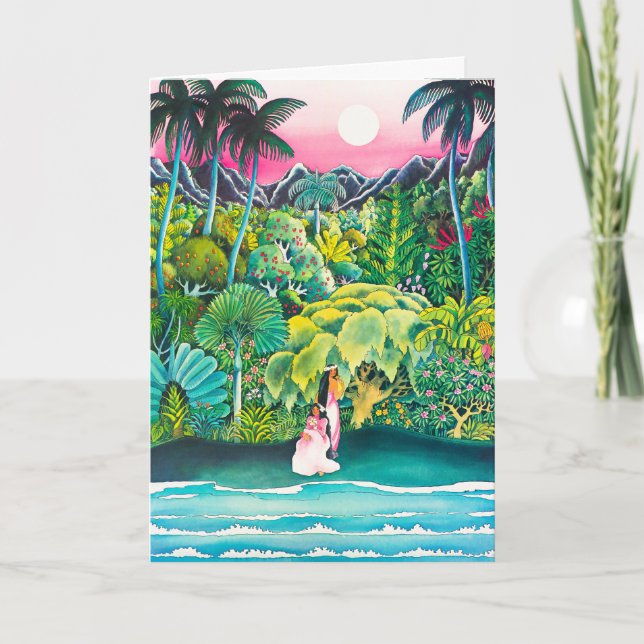 Vintage Hawaii Travel Poster Postcard (Front)