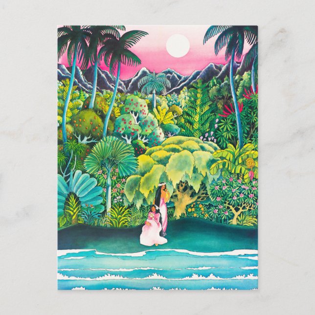 Vintage Hawaii Travel Poster Postcard (Front)