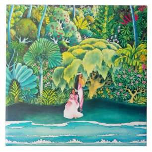 Vintage Hawaii Travel Poster Tile