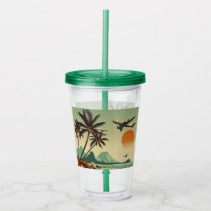 Vintage Hawaii/Tropical  Acrylic Tumbler