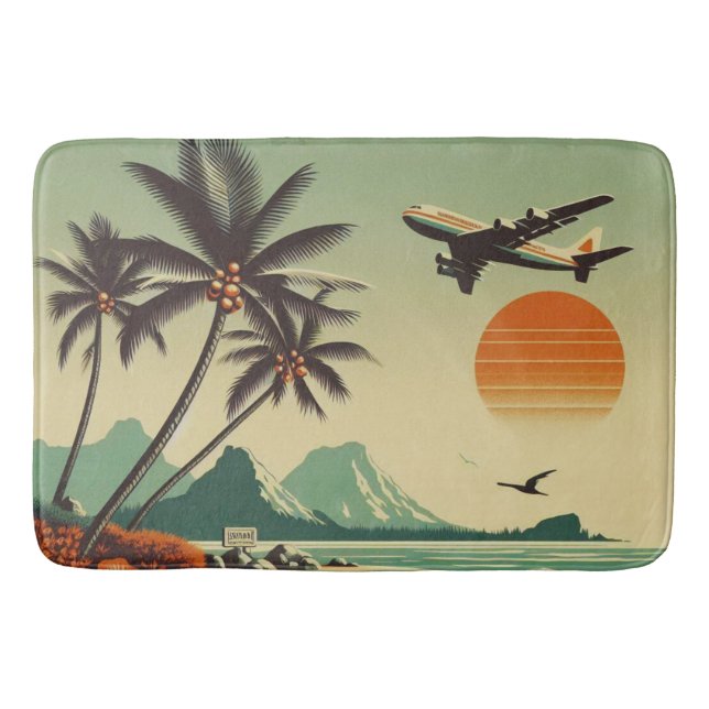 Vintage Hawaii/Tropical  Bath Mat (Front)