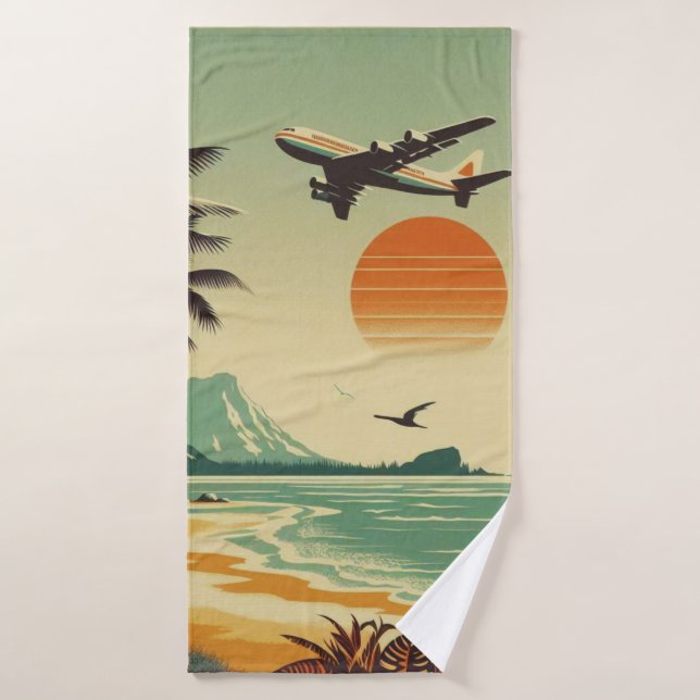 Vintage Hawaii/Tropical  Bath Towel (Bath Towel)