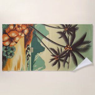 Vintage Hawaii/Tropical  Beach Towel