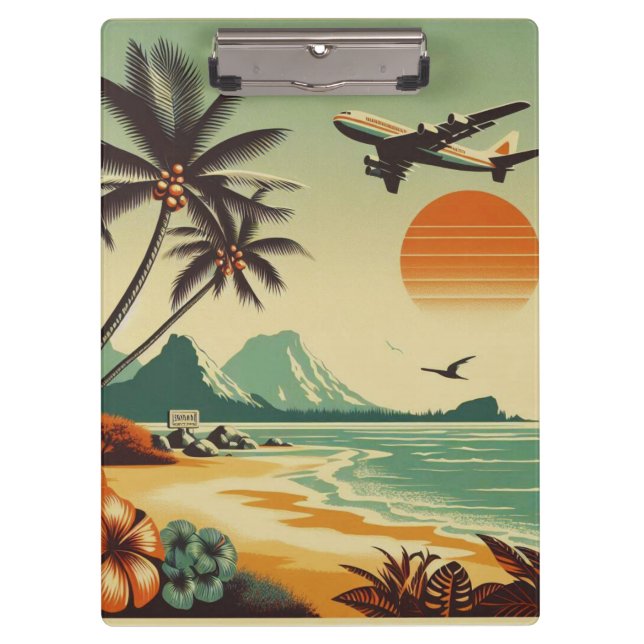 Vintage Hawaii/Tropical  Clipboard (Front)