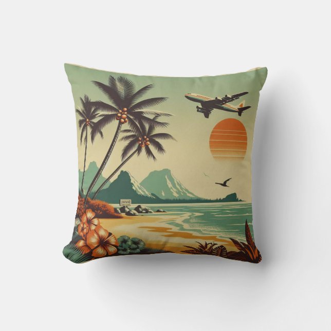 Vintage Hawaii/Tropical  Cushion (Front)