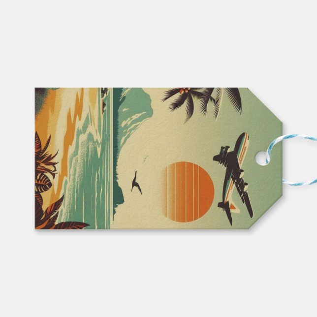 Vintage Hawaii/Tropical  Gift Tags (Front (Horizontal))