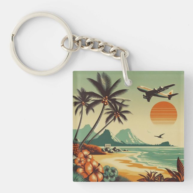 Vintage Hawaii/Tropical  Key Ring (Front)