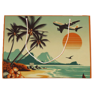 Vintage Hawaii/Tropical Large Gift Bag