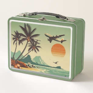 Vintage Hawaii/Tropical  Metal Lunch Box