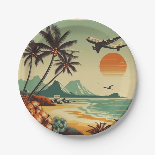 Vintage Hawaii/Tropical  Paper Plate (Front)