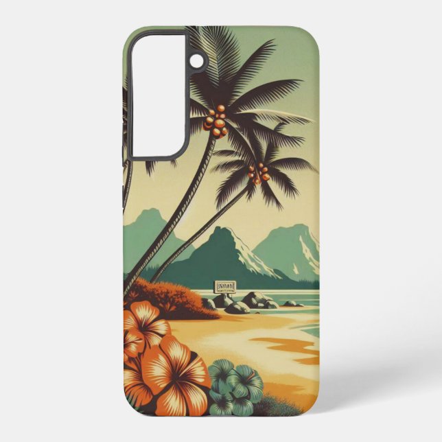 Vintage Hawaii/Tropical  Samsung Galaxy S22+ Case (Back)