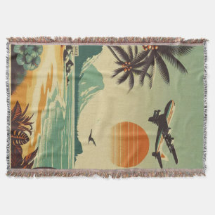 Vintage Hawaii/Tropical  Throw Blanket