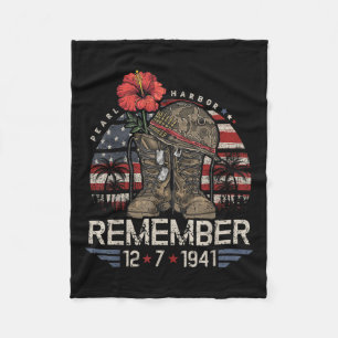 Vintage Hawaii Usa Flag Tee, Pearl Harbour Fleece Blanket