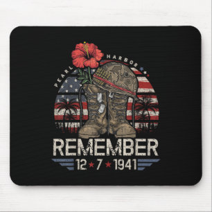Vintage Hawaii Usa Flag Tee, Pearl Harbour Mouse Mat